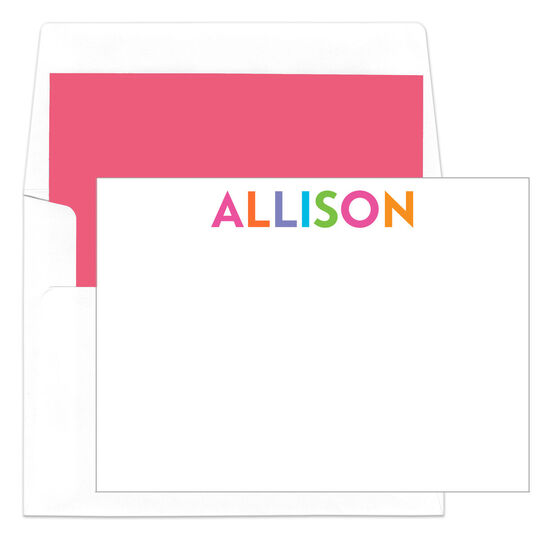 Cheerful Fun Name Flat Note Cards